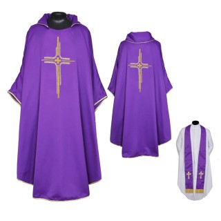 CASULLA POLIESTER CRUZ BORDADA DISEÑO MODERNO