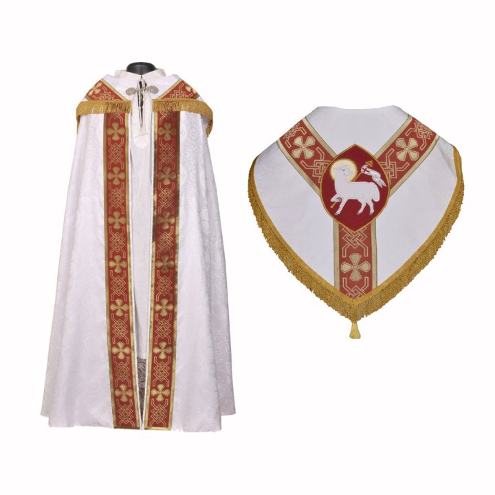 CAPA PLUVIAL BROCADO/DAMASCO AGNUS DEI